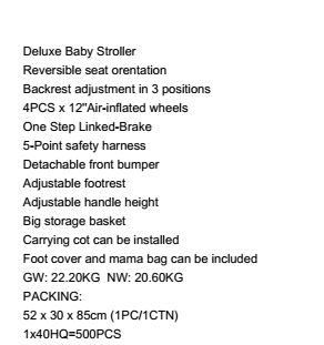 Deluxe baby stroller