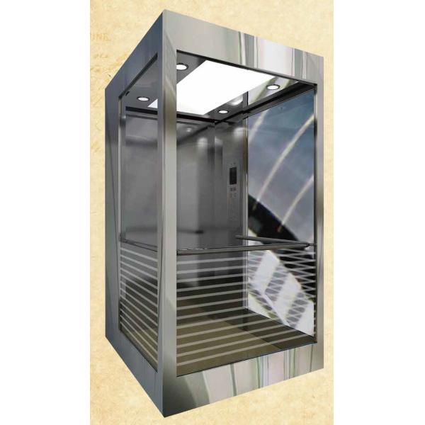 Marble Floor Gearless Traction High Speed Elevator With Stainless Steel Handrail