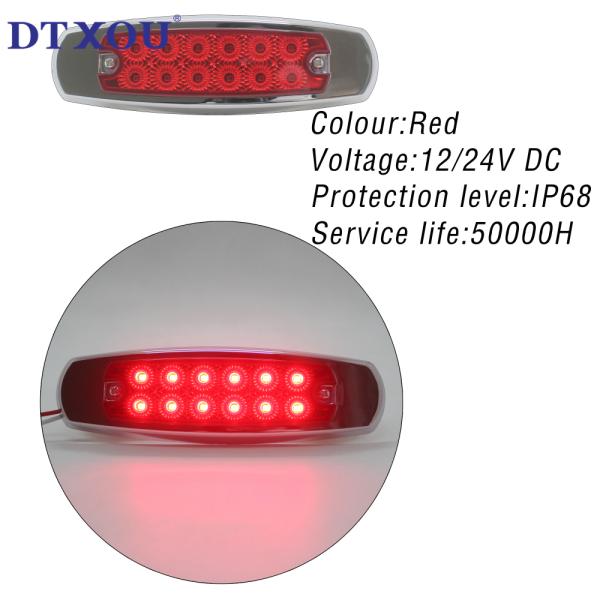 Universal 12-24v Super Bright Flash 12led Warning Strobe Lights Waterproof Dustproof Truck Vehicle Strobe Side Led Marker Light