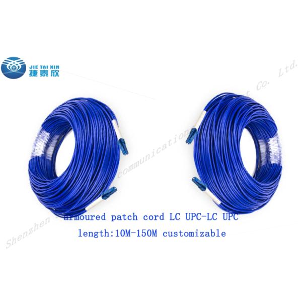 SM 9/125 SM LC UPC Fiber Optic Patch Cable Armored Length customized
