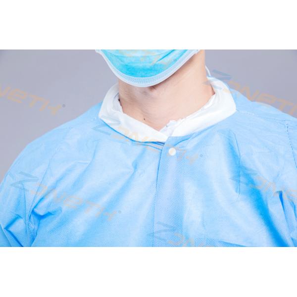 SMS Blue Disposable 35GSM Polypropylene Lab Coat