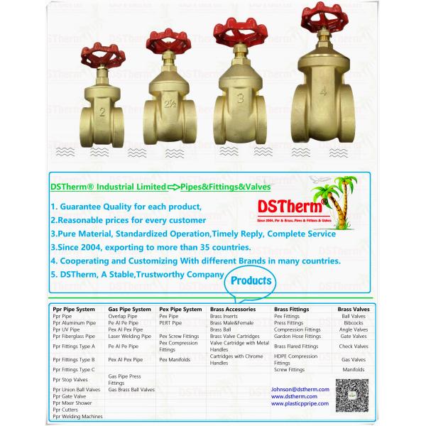 Flexible Ppr Coated Brass Gate Valve With Plastic Part 2 Inch