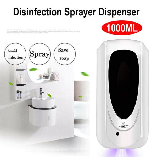 Three modes of automatic sensor soap dispenser (spray, foam, drip) wall-mounted.