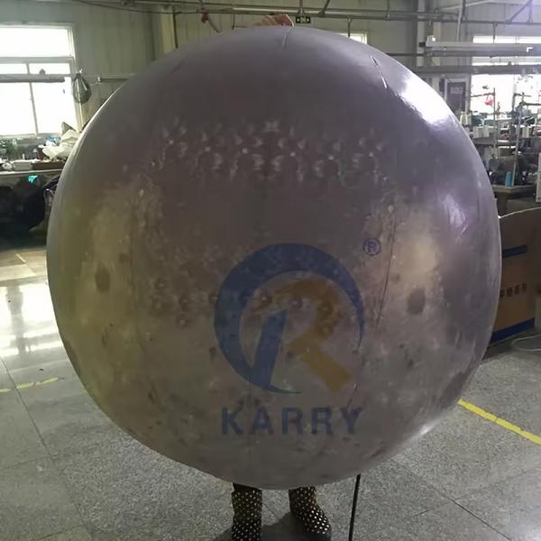 Digital Printing Inflatable Moon Model With Led Light For Events Customized Color