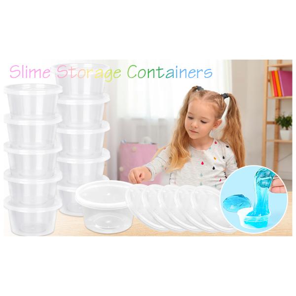 Small Plastic Containers With Lids 50 Pack Slime Containers With Lids，Containers For Slime Foam Ball Storage