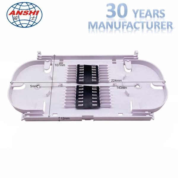 Protective Plastic Fiber Optic Splice Tray 12 Core Capacity For Distribution Box