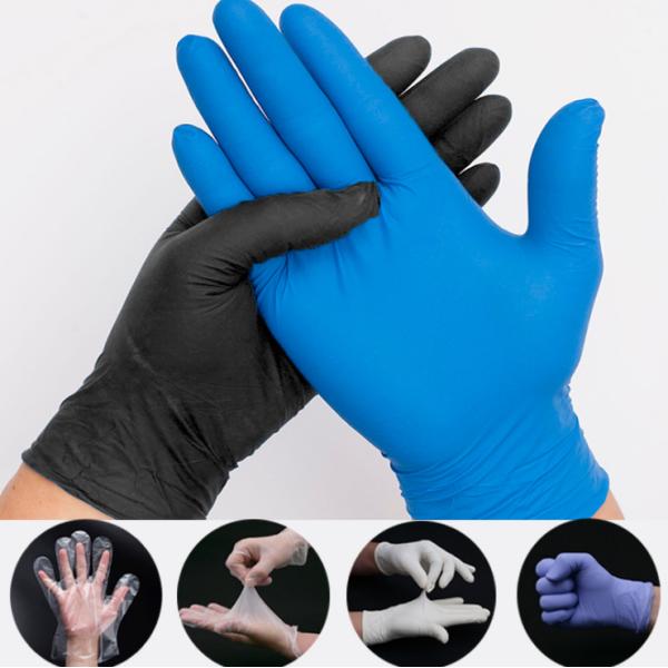 Textured 3.5 Mil Hospital Disposable Blue Nitrile Exam Gloves Anti Slip