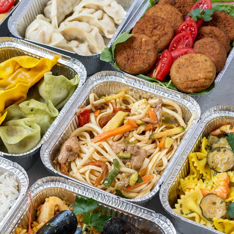 Thickened Rectangular Aluminum Foil Pan Container for Take-out and Baking without Logo