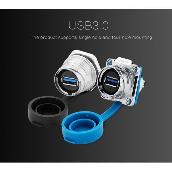 CNLINKO Usb Cable Connector Panel Mount Plug Socket With Dust Cover Ip67 Waterproof Rugged Usb Connector