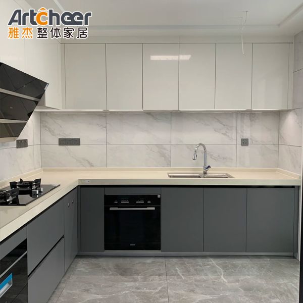 Modern L Shape Kitchen Cabinet Set with Customized Color Durable Eco Friendly Material