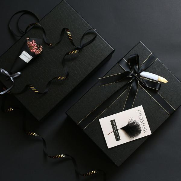 Ribbon Bow Tie Gift Box Packaging Lid And Base Luxury Gift Paper Packaging Boxes