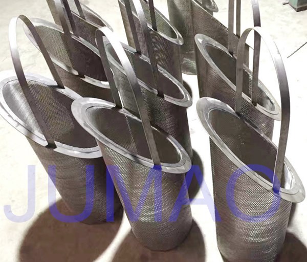 Industrial 316 SS Basket Filter Elements / Sintered Wire Mesh Filter Baskets