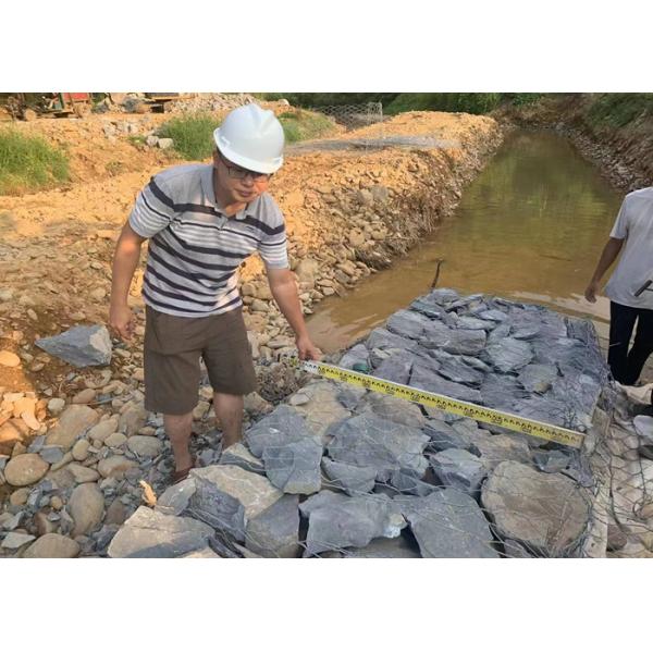 Galvanized 2x1x1m Gabion Wire Mesh Box 80x100mm Hexagonal
