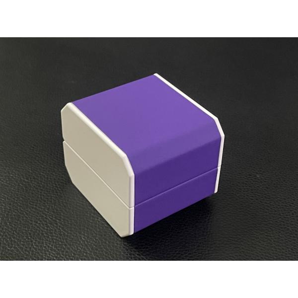 Customized Your Logo-Purple Pu Leather LED Ring Box
