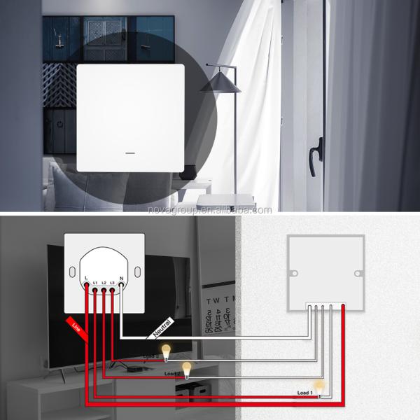Tuya Push Button Switches No Neutral Zigbee Wireless Smartlife APP Remote Control Smart Life IOT Home Automation System