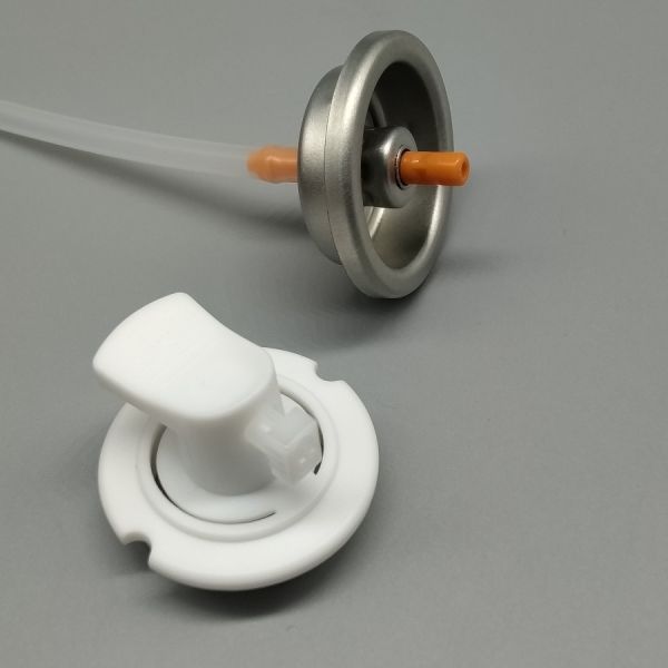Custom color-matched aerosol valve in professional application