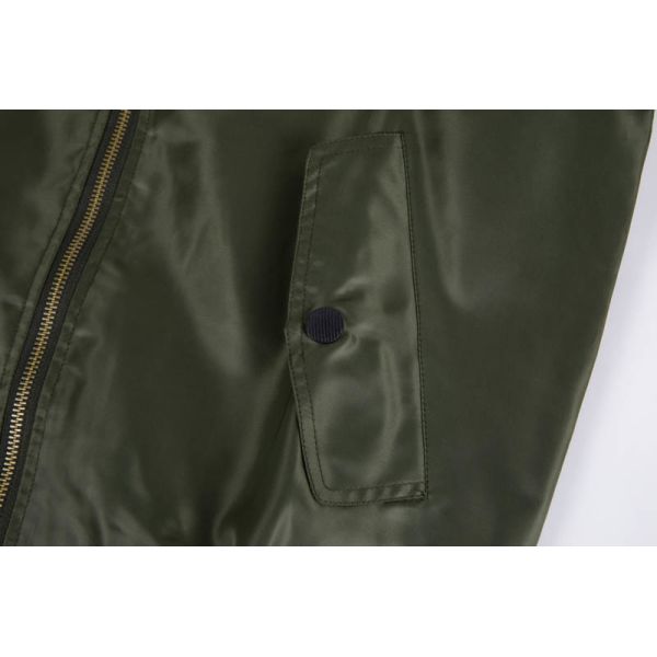 Army Green MA-1 Bomber Jacket detail view