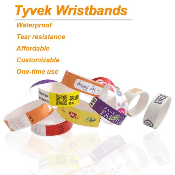 Tyvek Bangles Customized Personalized Event Bracelets with Strong Adhesive Closure