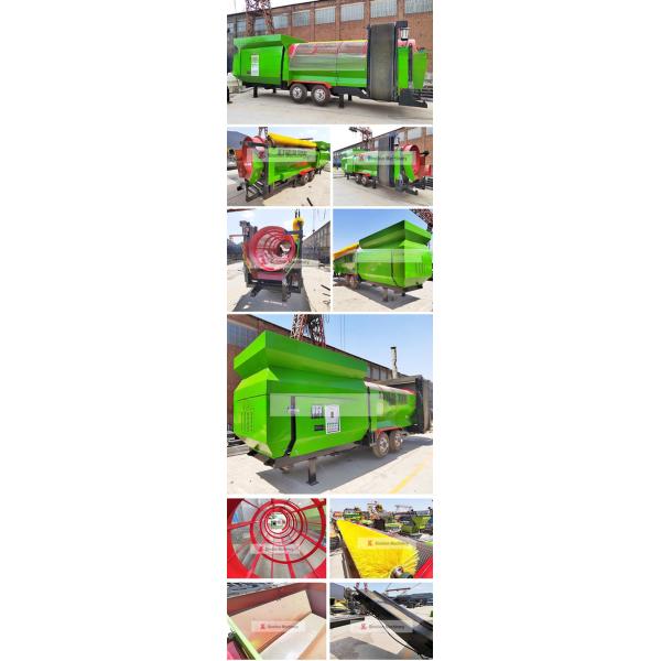 Mobile Trommel Drum Sieve Screen Separation Machine Conveyor Angle 25 Degrees 2200 KG