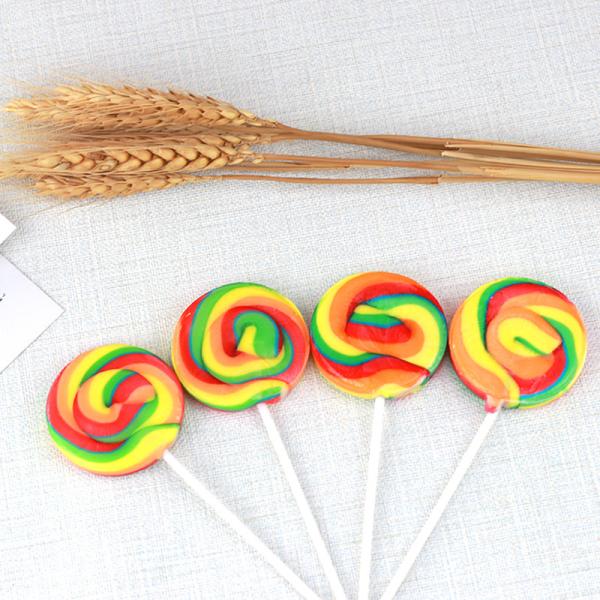 Private Label Customization Multi Colored Swirl Lollipops Sweets
