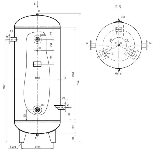 Stable Pressure Air Compressor Receiver Tank , Air Compressor Vertical Storage Tank