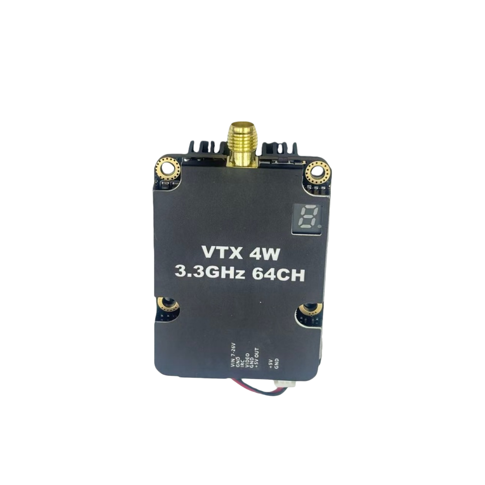 Compact 64CH FPV VTX (Pit/2W/4W) with 7-26V Input, IRC & Universal Connectors for Mini Drones