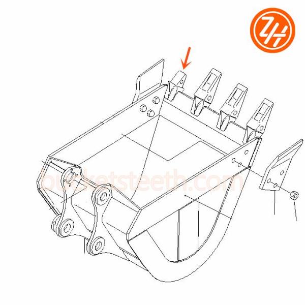 201-70-24130 Excavator Bucket Teeth Adapter