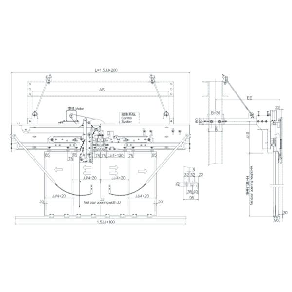 CE Vvvf Cabin AC220V 3000mm Lift Elevator Door Operator For Passenger Elevator