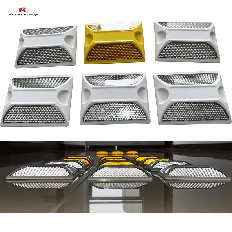 ROADSAFE High Visibility High-Intensity Prismatic Reflective Plastic Road Stud Sand-Filled Cat Eye Rated Traffic Warning Safety