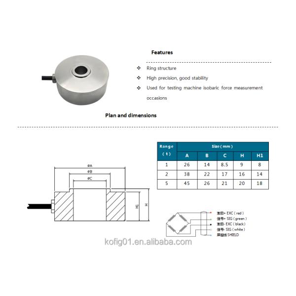 Miniature 100KG Load Cell Ring Type Compression Micro Force Sensor High Sensitivity Load Cell Sensor