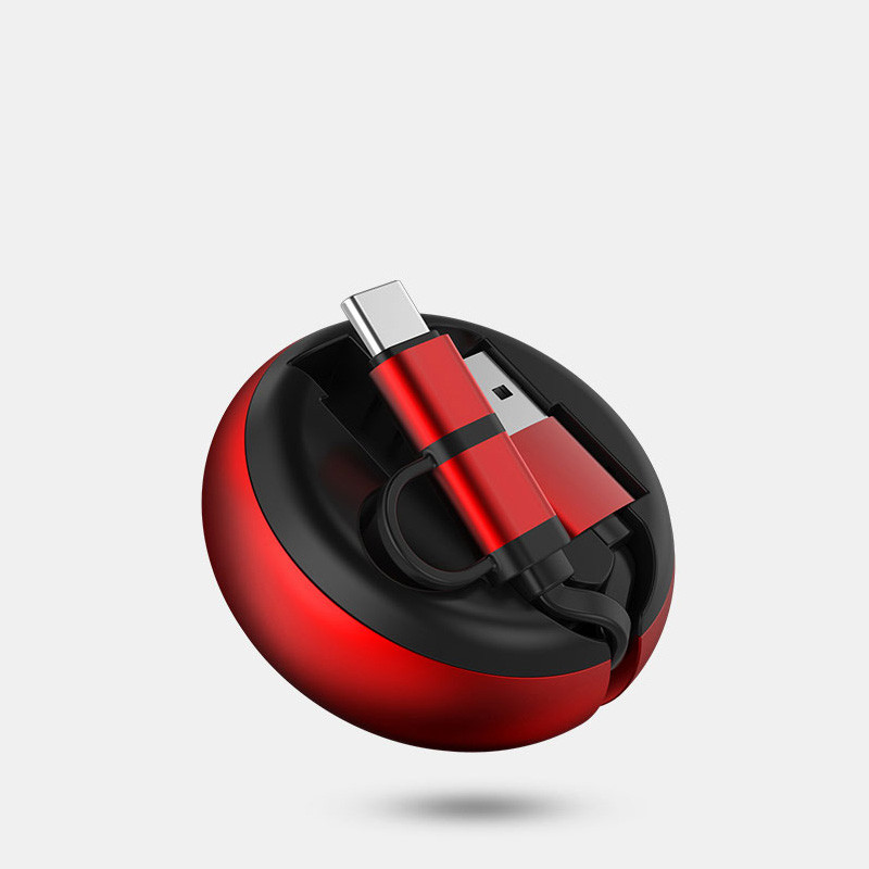 2 In 1 90cm Fast Charging USB Cables Retractable Data Cable Custom Logo