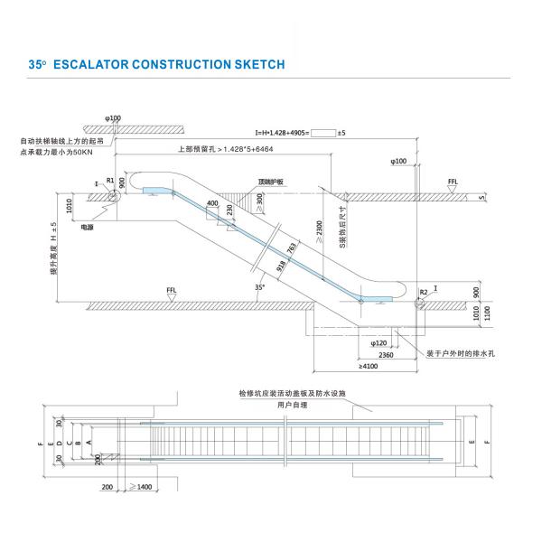 High Capacity Elevator Escalator Commercial Escalator With Vertical Rise Up To 10m