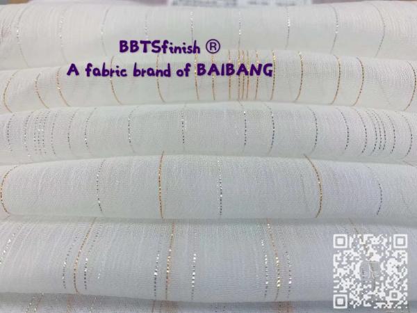 Buy metallic strips of polyester chiffon fashion fabric at wholesale prices