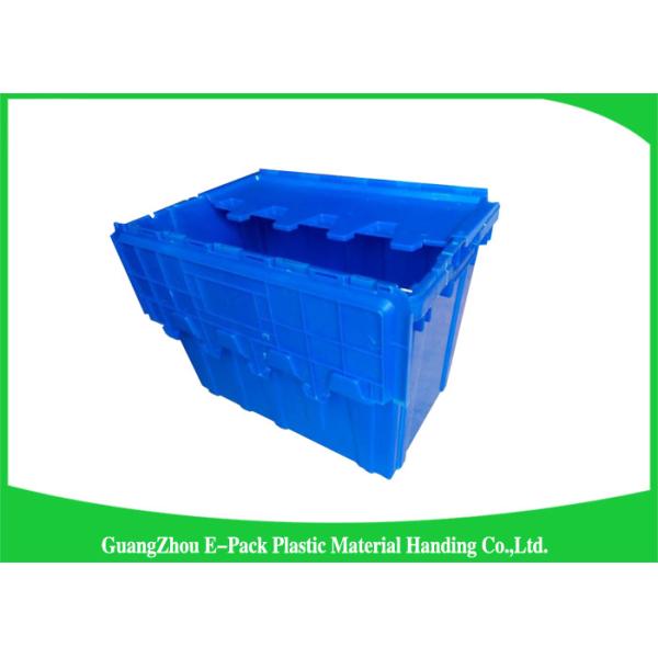 60L Large Plastic Storage Boxes With Lids , Plastic Shipping Containers With Attached Lids