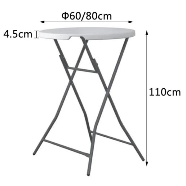 Mail Packing 60cm Round White Plastic Mini Bar Dining Table with Customized Color