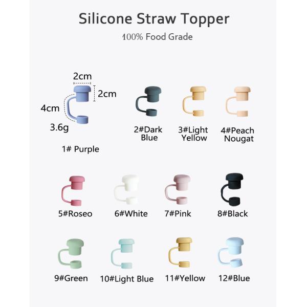 Custom Made Silicone Straw Toppers For Tumblers Silicone Straw Cap Hats PVC Free BPA Free