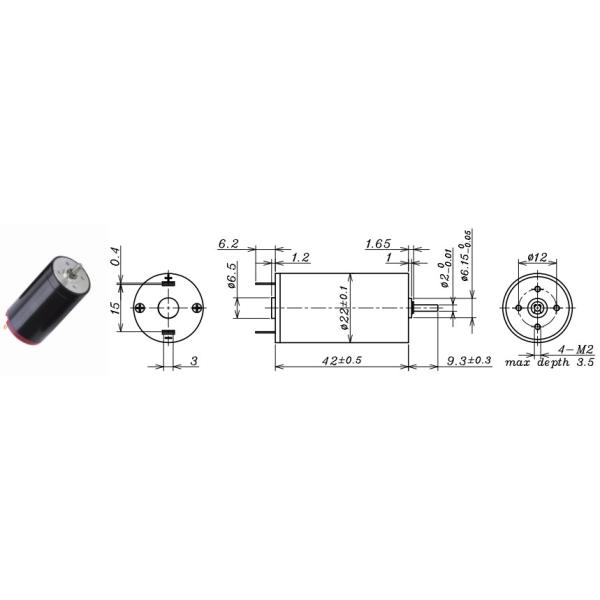 OEM 22mm DC Brushed Coreless Motor 6V 12V 24V Hogh Efficiency