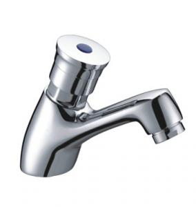 China Single Hole Brass Self Closing Basin Mixer Taps , Basin Mixer Faucet For Public Bathroom on sale