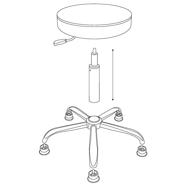 50mm Seat Thinckness Adjustable Cleanroom ESD Stool Chair