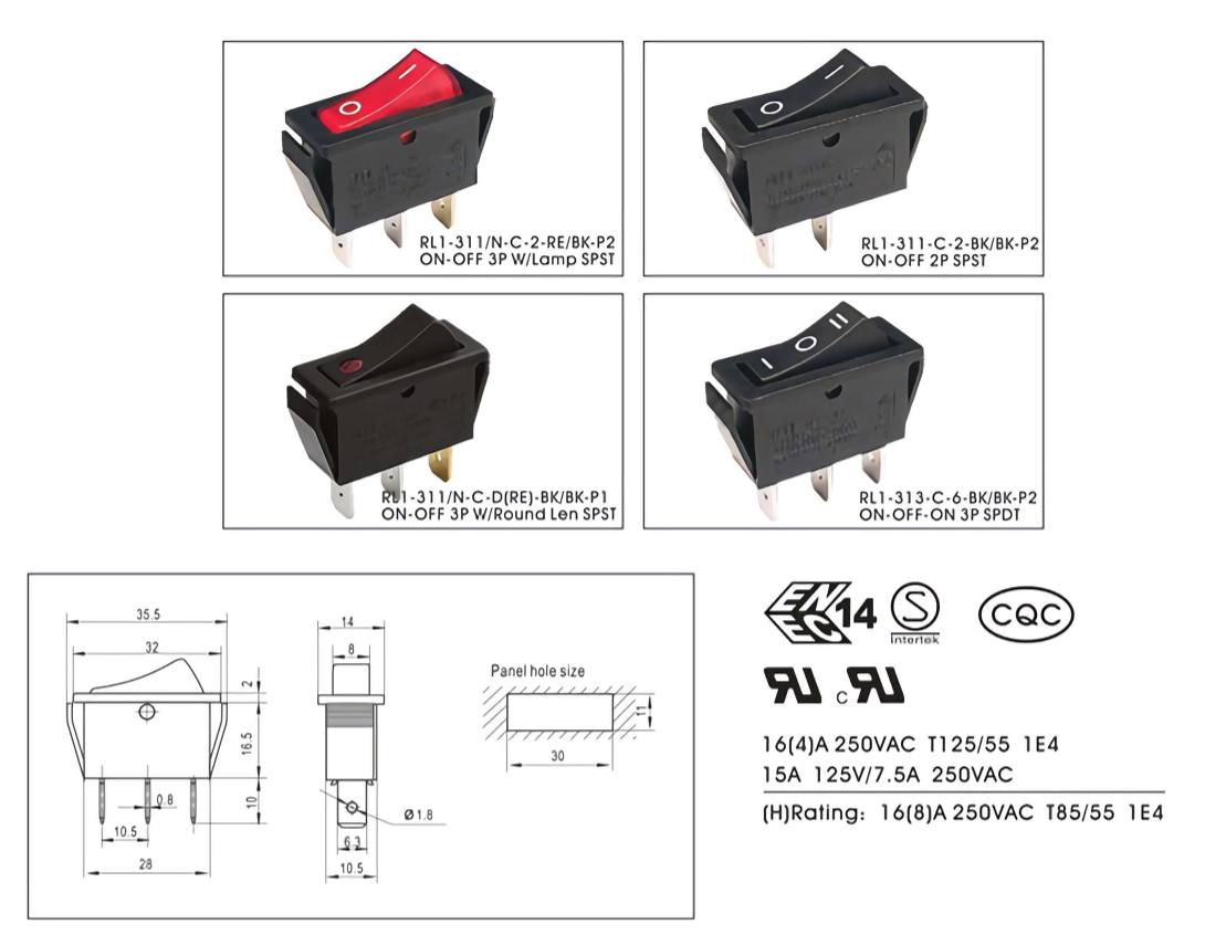 Durable Illuminated Red Button Indicator Rocker Switch for Robust Industrial Control Systems