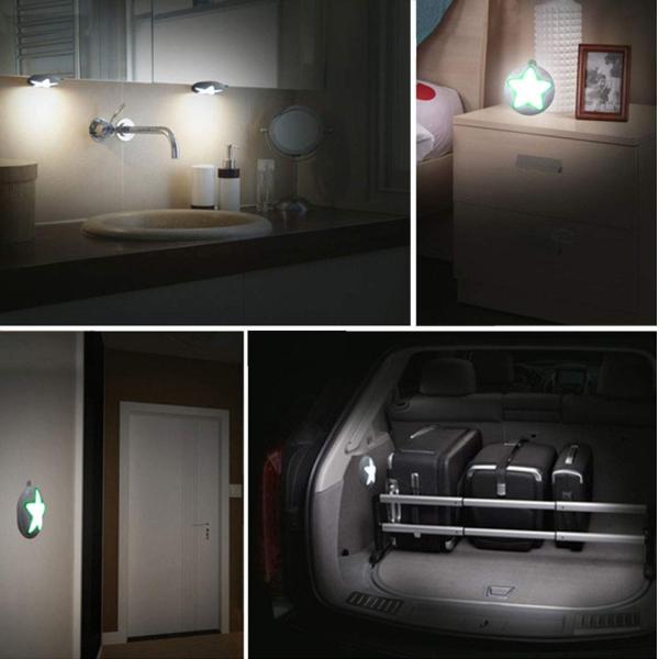 Motion Sensor Closet Light, Star Shape Cordless Rechargeable LED Smart Night Light, Stick-Anywhere Safe Lights