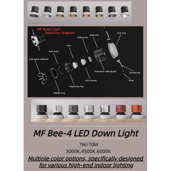 High End LED Ceiling Down Light Multiple Beam Angle 7W / 10W 75mm Cutting Size IP43 LED Ceiling Concealed COB Spot Lamp