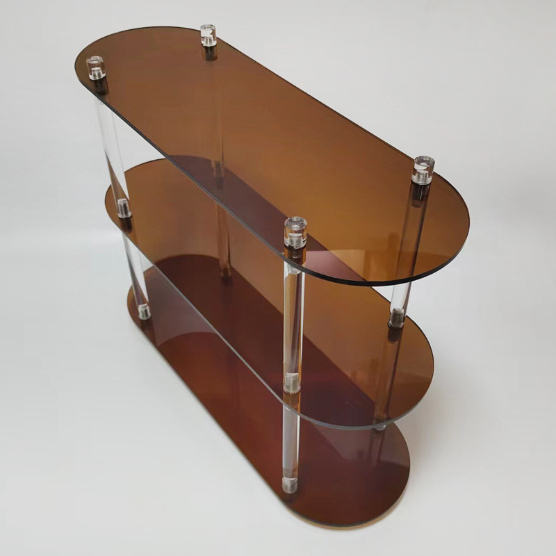 Custom Acrylic Three-Layer Desktop Cup Storage Rack Single Tier Standing Type Ins Wind Home Decoration Use for Pot