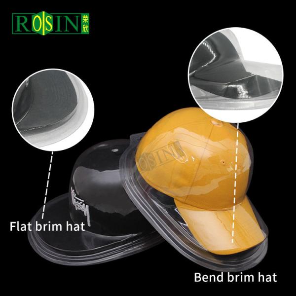 Waterproof Plastic Snapcap Packaging Transparent Blister Clamshell for Baseball Caps Hip Pop Hats Display Case Holder