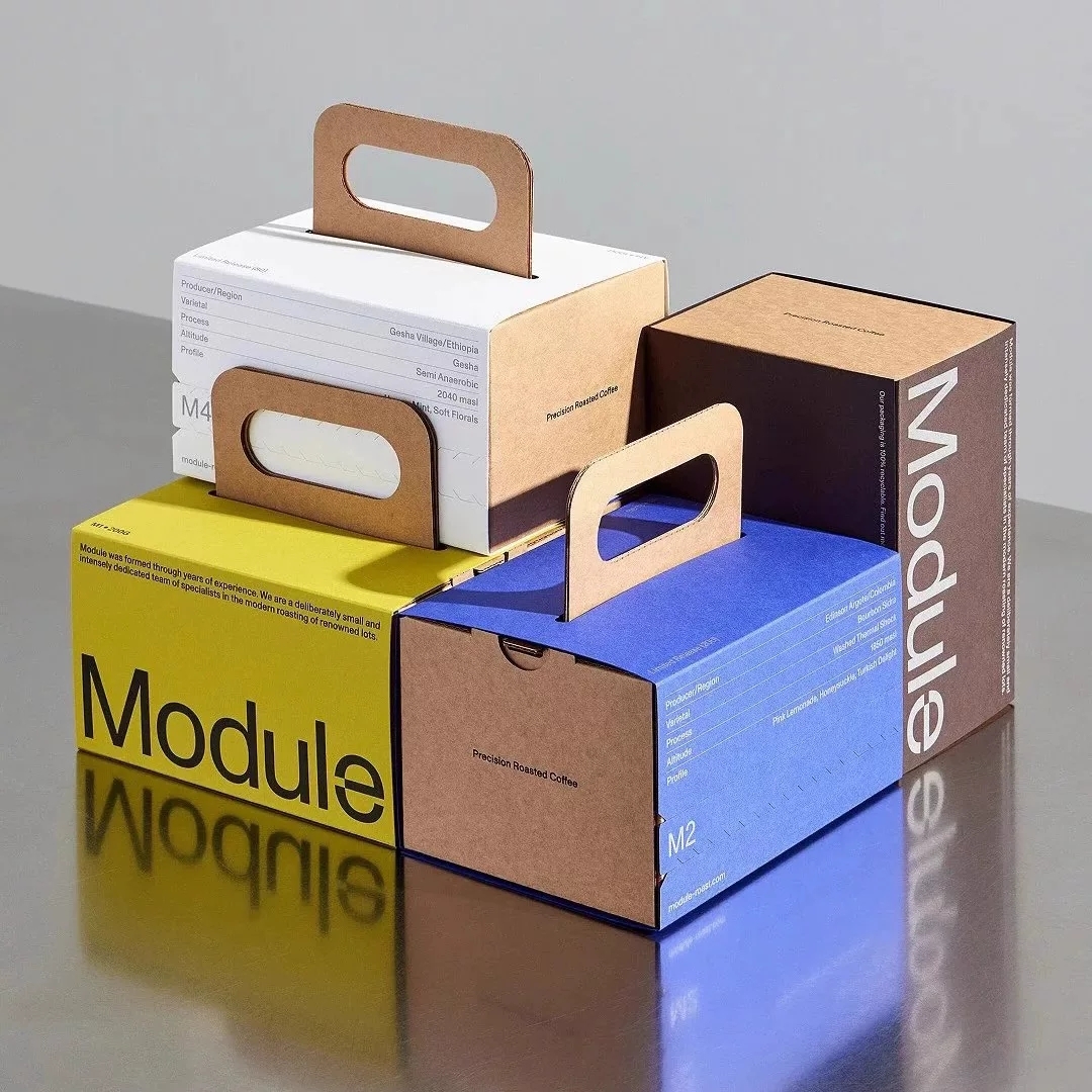 Kraft Corrugated Packaging Box With Retractable Die Cut Handle