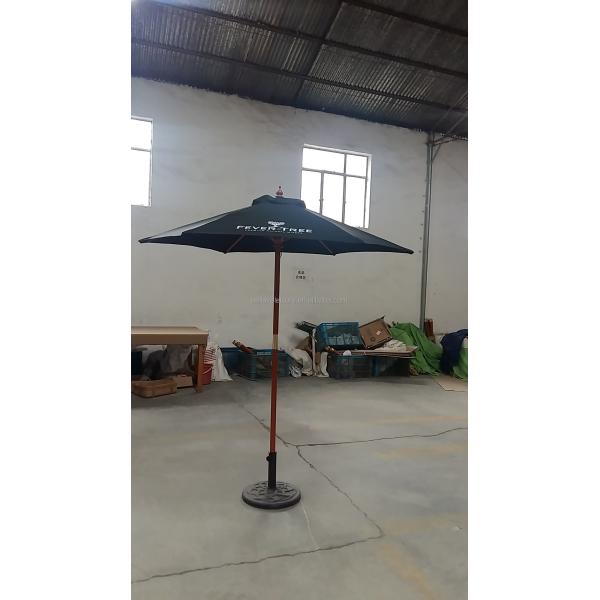 Stable Structure Wooden Umbrella with Pongee Panel Material and 2.5m Open Diameter