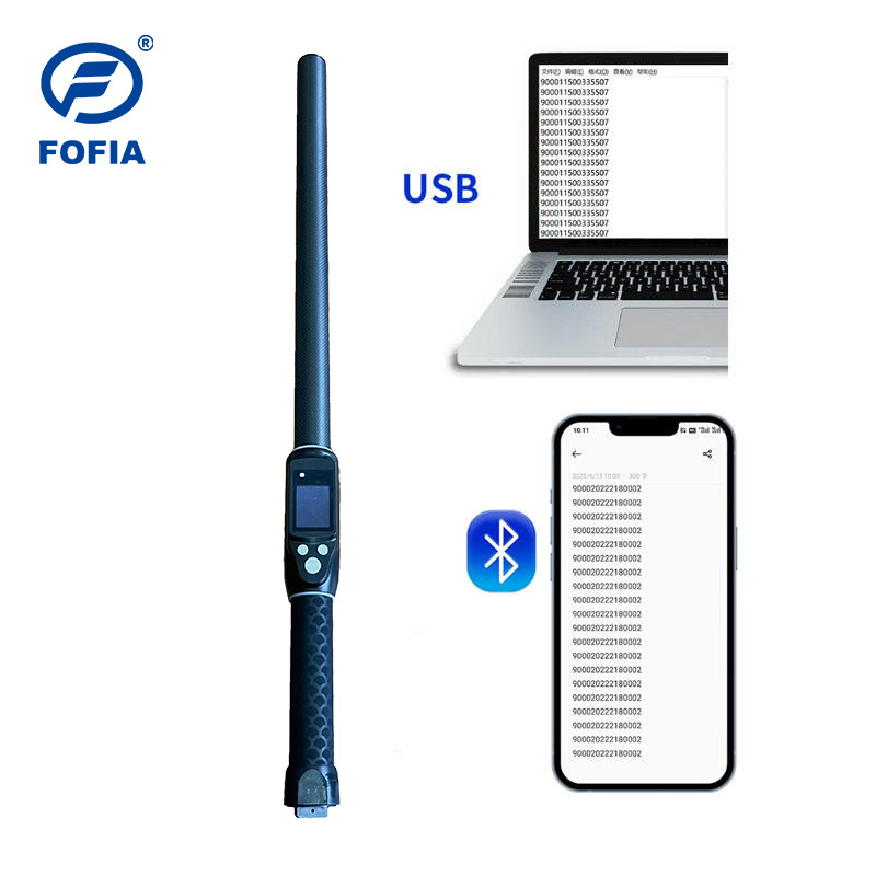 Durable Waterproof Long Range 134.2kHz RFID Ear Tag Reader ISO11784/5 Protocol 30-100cm Reading Distance PVC Material for Farm