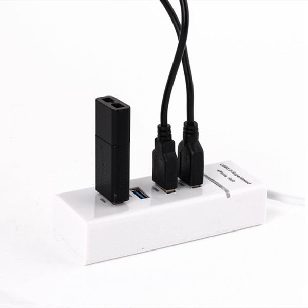 Black White 5Gbps Usb 3.0 Multi Port Hub Splitter Adapter