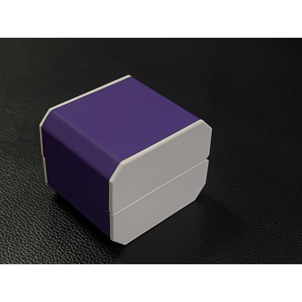 Customized Your Logo-Purple Pu Leather LED Ring Box