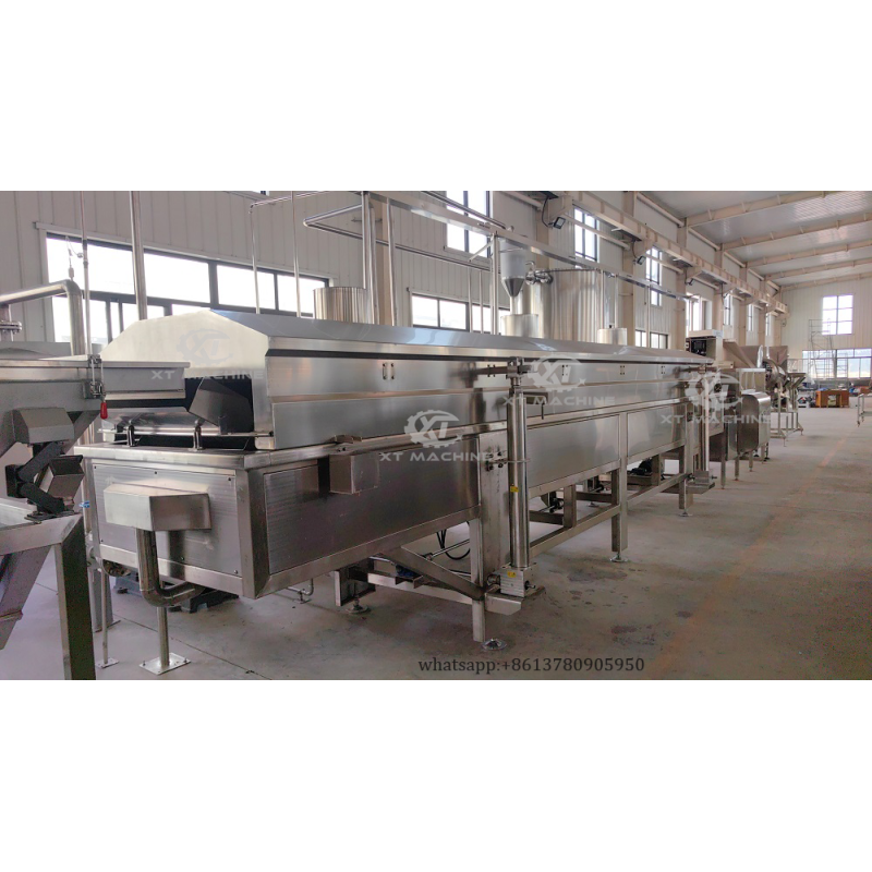 PLC Controlled Customizable Continuous Peanut Frying Machine with SUS304 Material for Industrial Food Processing